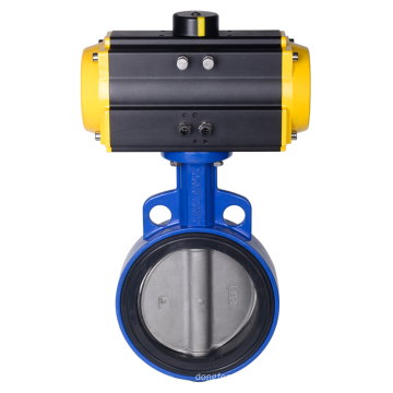 triple offset wafer type pneumatic stainless steel wafer butterfly valve